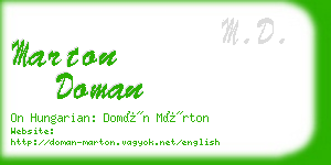 marton doman business card